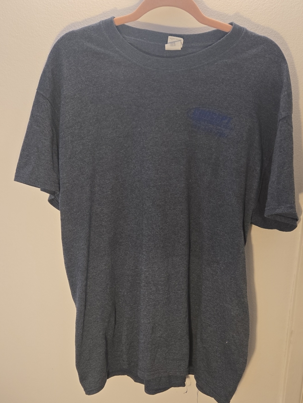Gildan Men's Heather Navy Short Sleeve Crewneck Tee